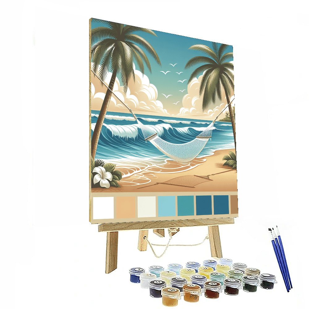 Relaxing Beach Hammock DIY Paint By Numbers