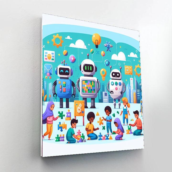 Robot Adventure League Number Painting