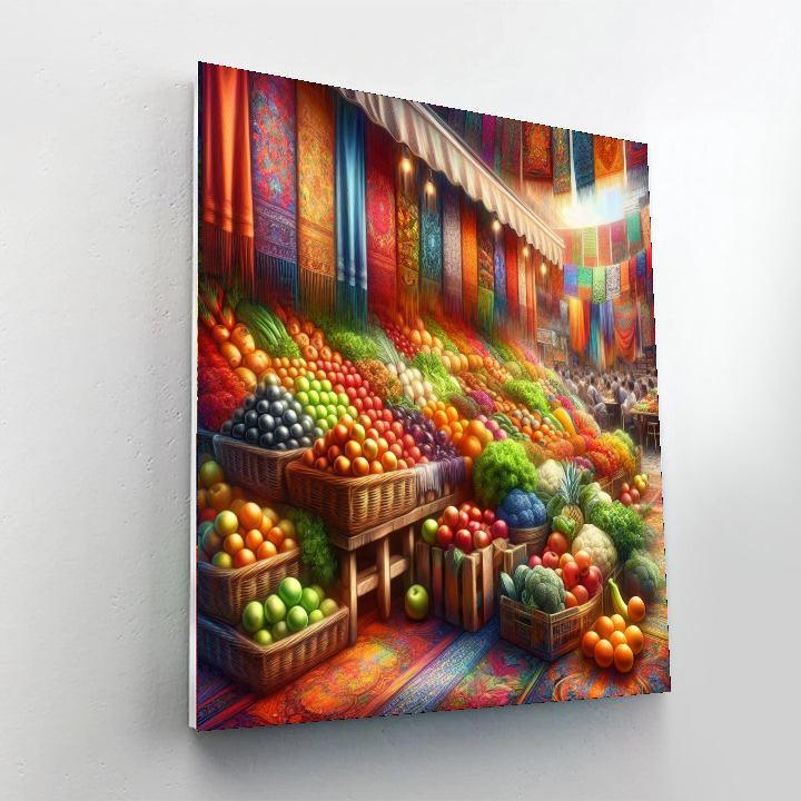 Vibrant Market Stall Paint By Numbers Art