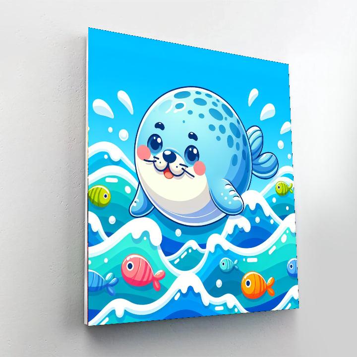 Silly Seal's Ocean Frolic Painting Number Kit