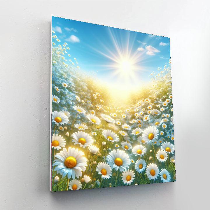 Daisy Meadow In Summer Light Painting By Numbers Kit