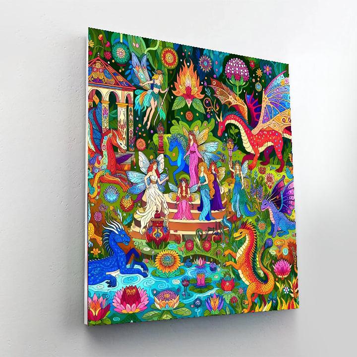Mythical Garden Gathering Paint By Numbers Art