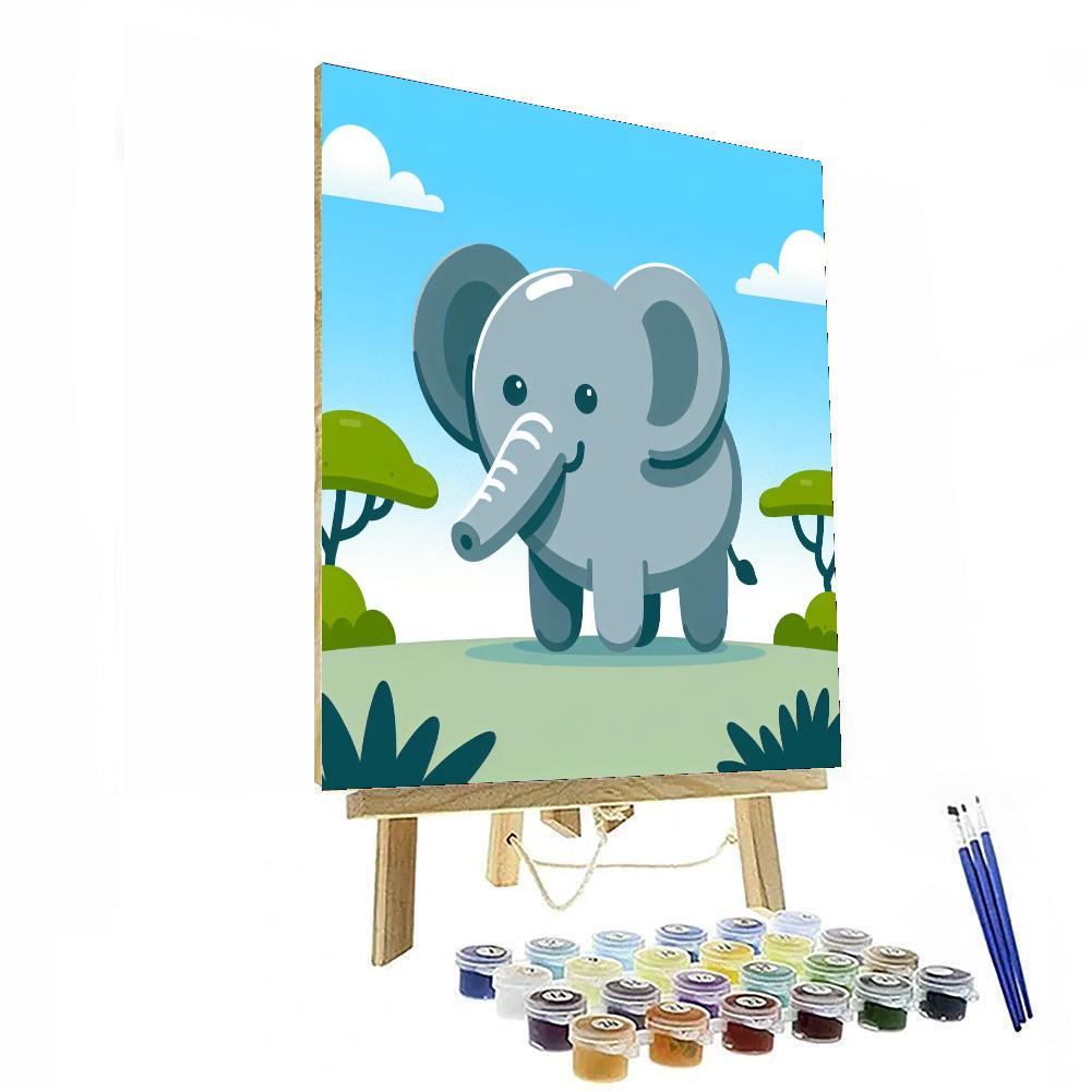 Enthusiastic Elephant Paint By Numbers Art