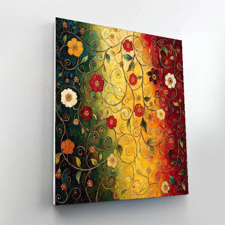 Gustav Klimt Inspired Whirling Garden  Paint By Color