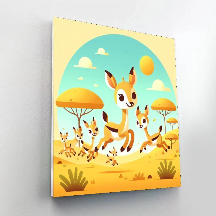 Gallivanting Gazelles Number Painting