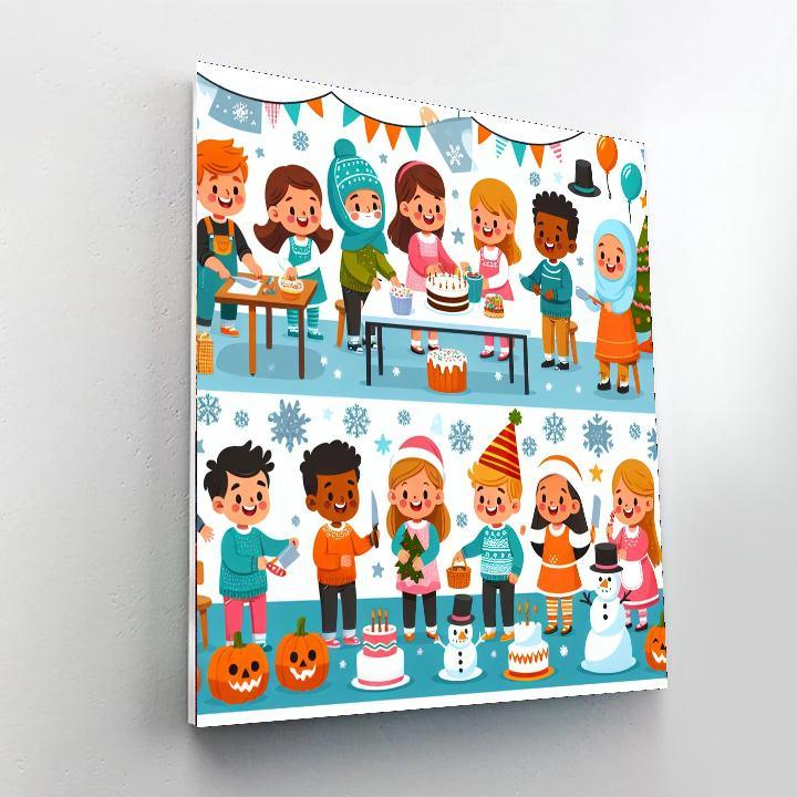 Jolly Holiday Celebrations Painting By Numbers Kit