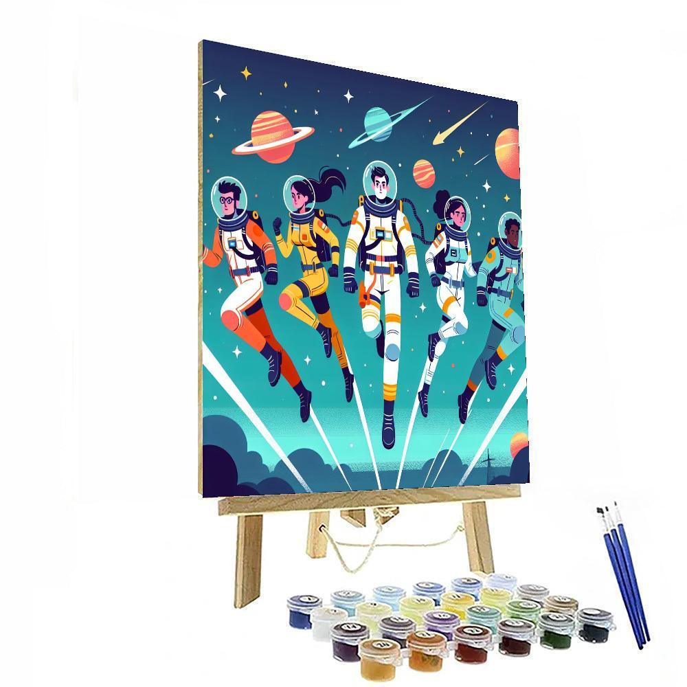 Outer Space Heroes Paint By Color