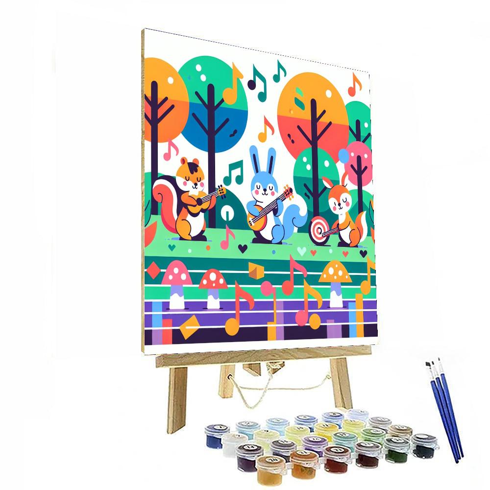 Lively Woodland Concert Painting Number Kit