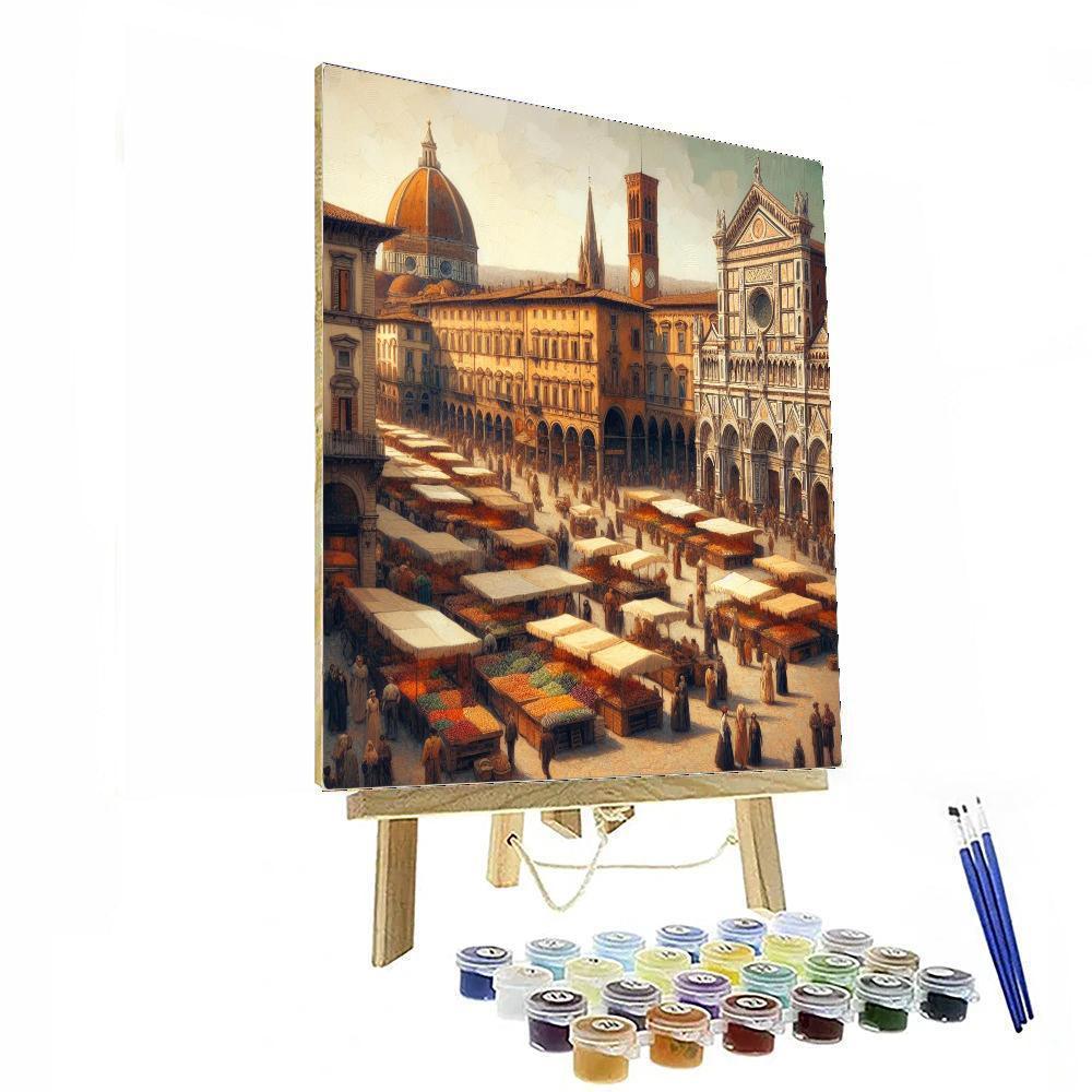 Bustling Italian Piazza Number Painting
