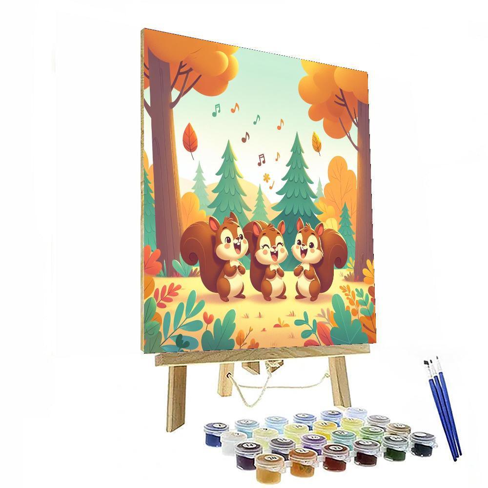 Singing Squirrels Paint By Numbers Art