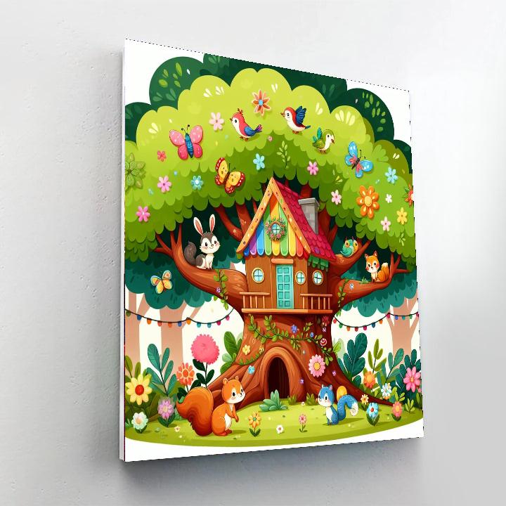 Fairytale Treehouse Paint By Numbers