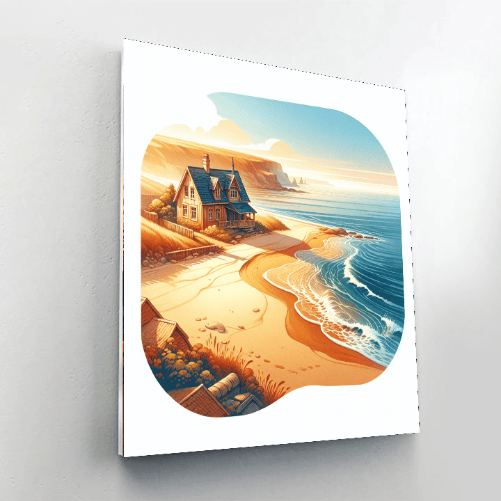 Charming Beachfront Cottage Painting Number Kit