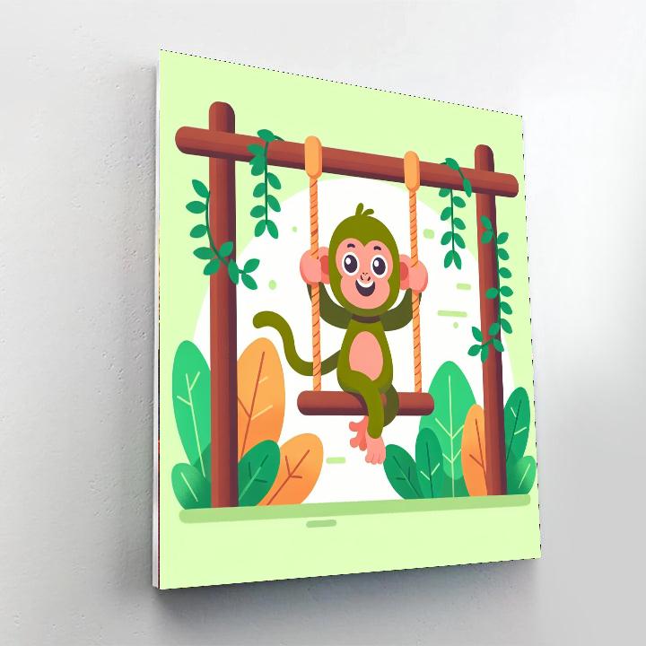 Playful Monkey's Jungle Gym Numbered Painting Kits