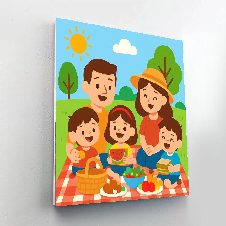 Cheerful Family Picnic Painting By Numbers Kit