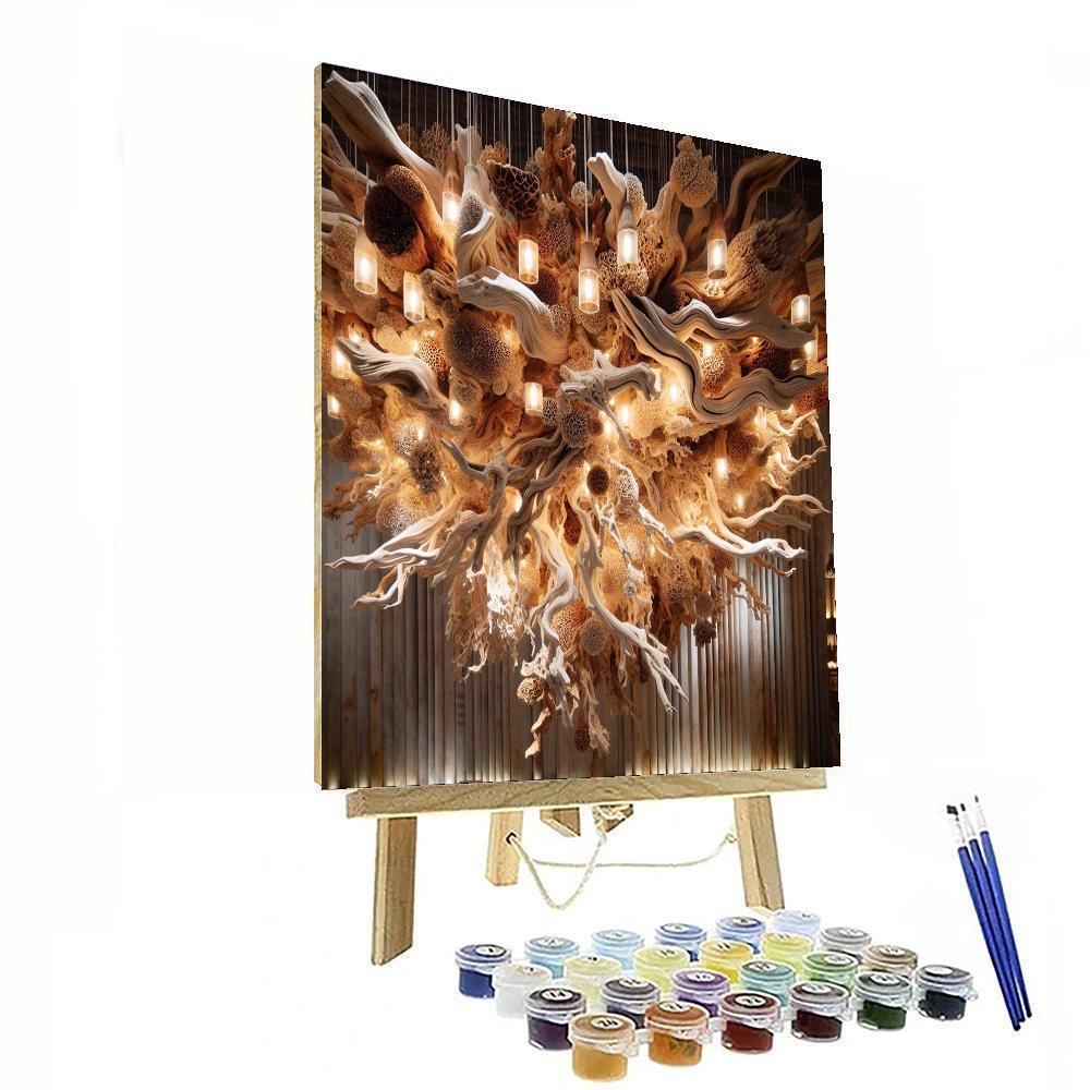 Celestial Driftwood Chandelier Painting Number Kit