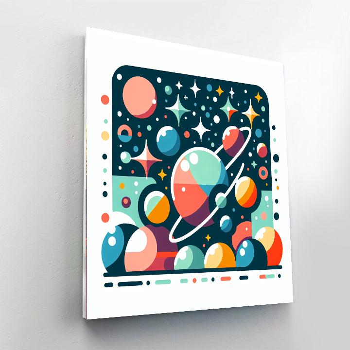 Cosmic Cartoon Cosmos Painting Number Kit
