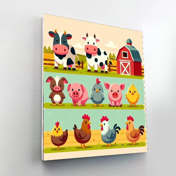 Farmyard Animal Friends Paint By Number