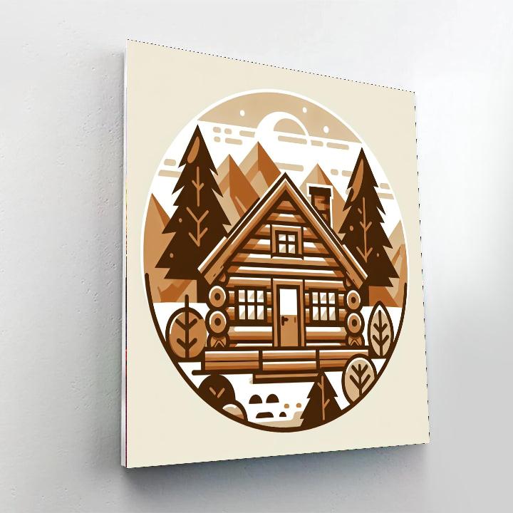 Cozy Log Cabin Getaway Paint By Color