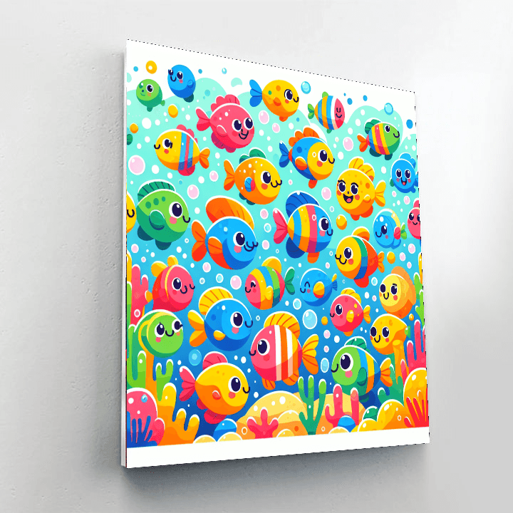 Rainbow Fishy Friends Paint By Numbers