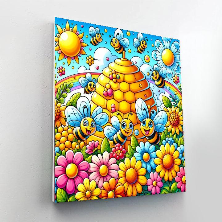 Bright Beehive Number Painting