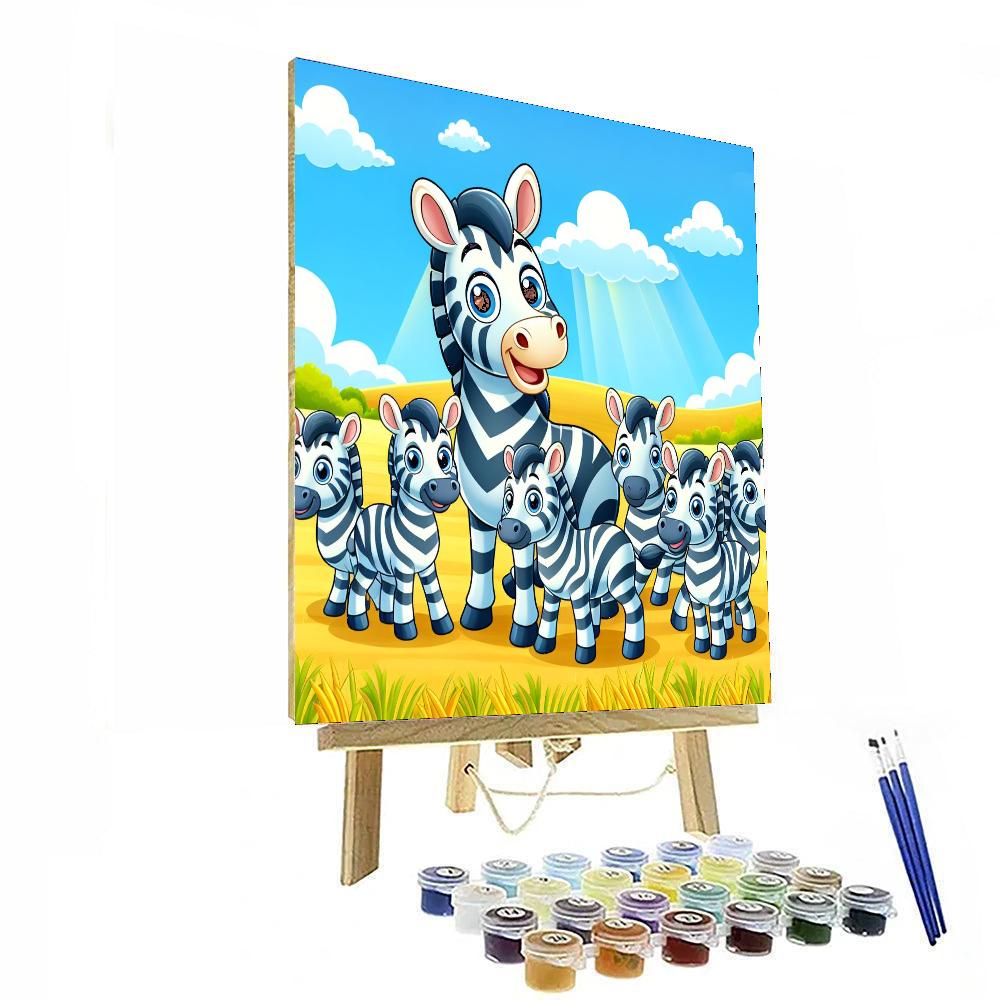 Zesty Zebras Paint By Numbers Art