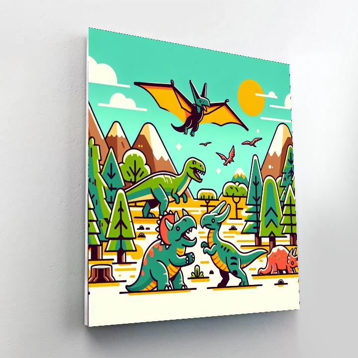 My Favorite Dinosaurs Painting Number Kit