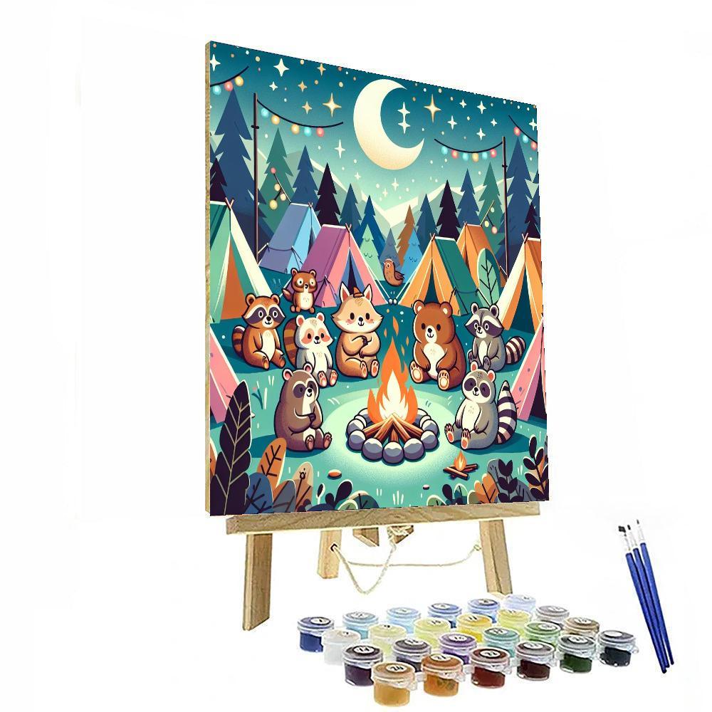 Cuddly Creatures' Campout Numbered Painting Kits