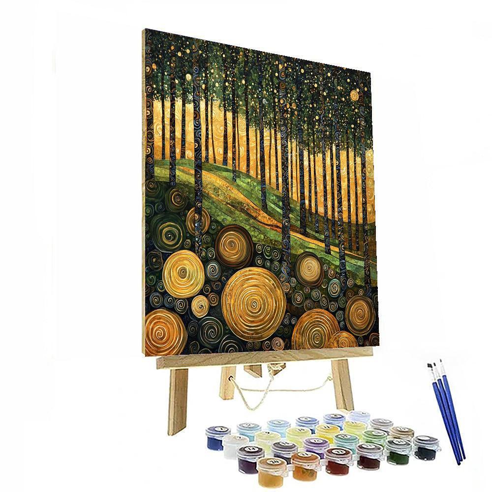 Gustav Klimt Inspired Fractal Forest Dreams  Paint By Numbers
