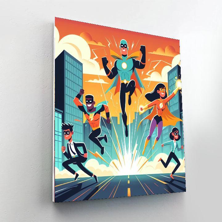 Heroic Superhero Stories Painting By Numbers Kit