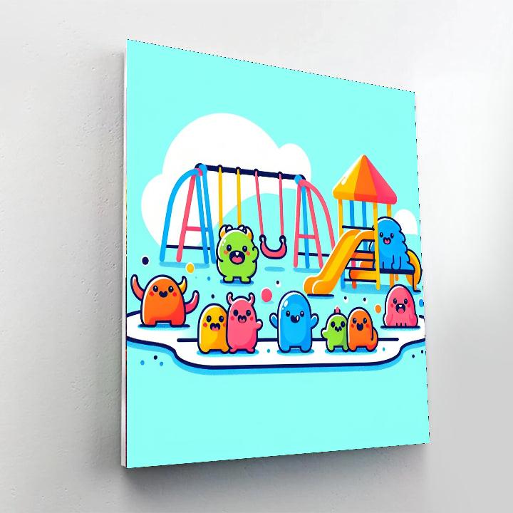Friendly Monster Playground Painting By Numbers Kit