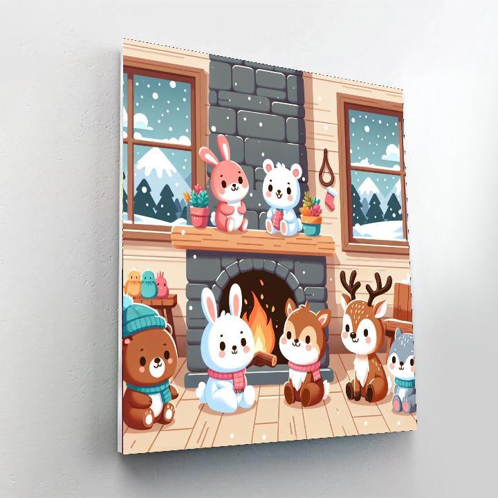 Cozy Cozy Cabin Retreat Number Painting