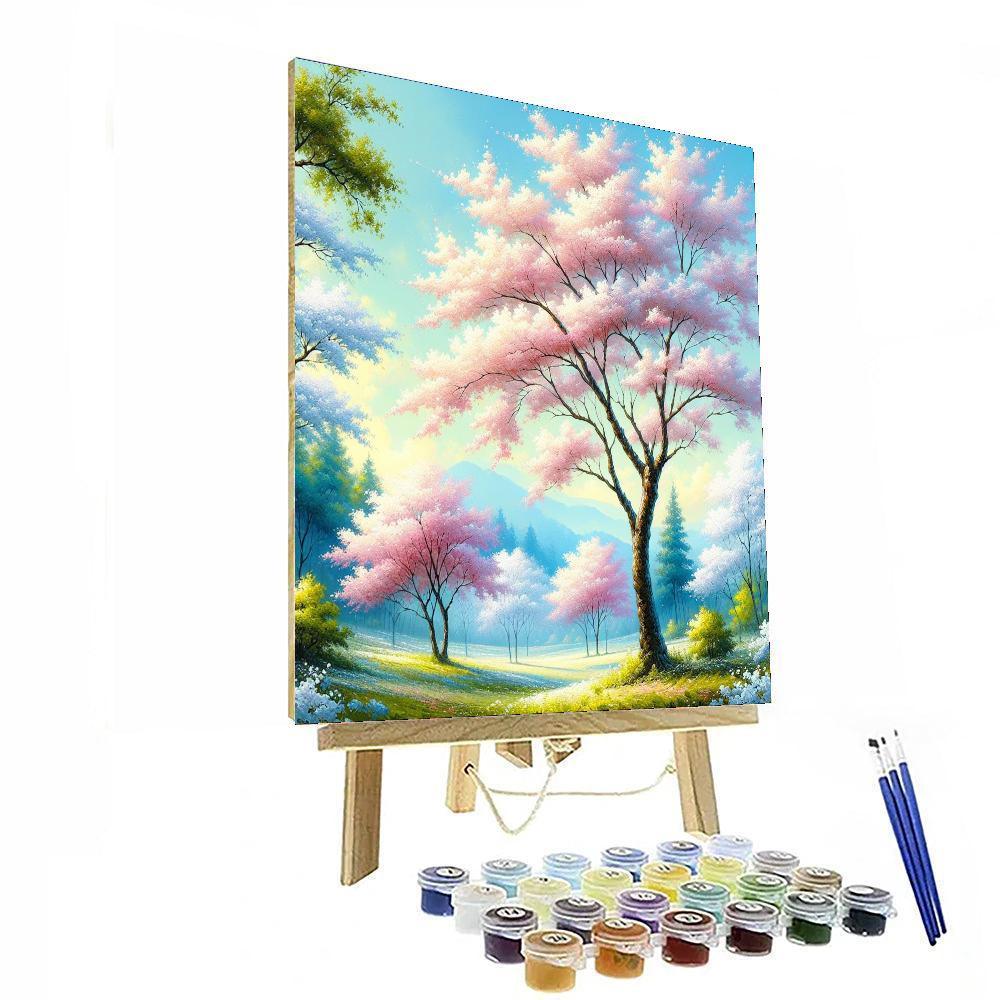 Serenity Of The Cherry Blossoms Painting Number Kit