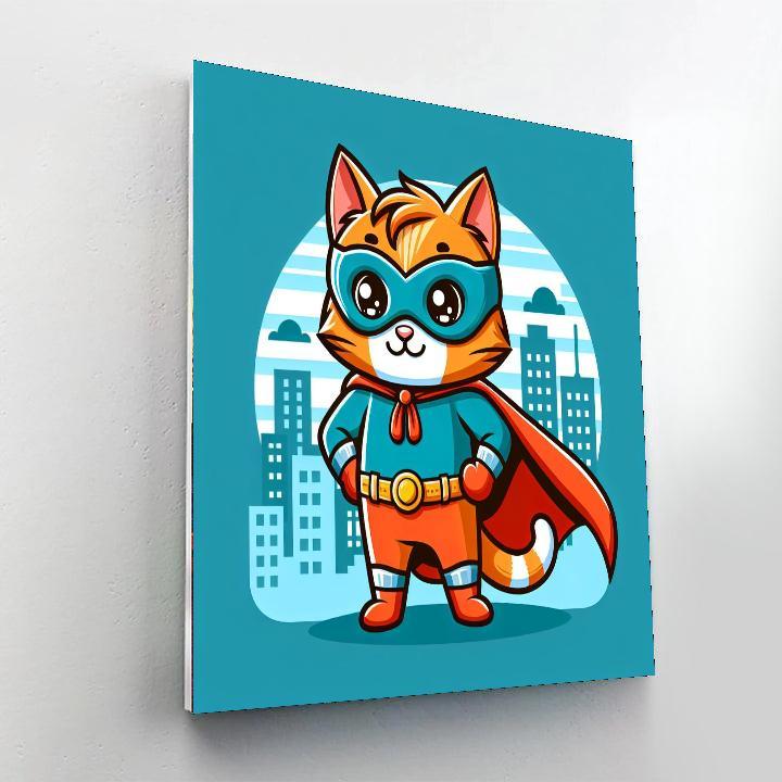 Creative Superhero Cat Painting By Numbers Kit