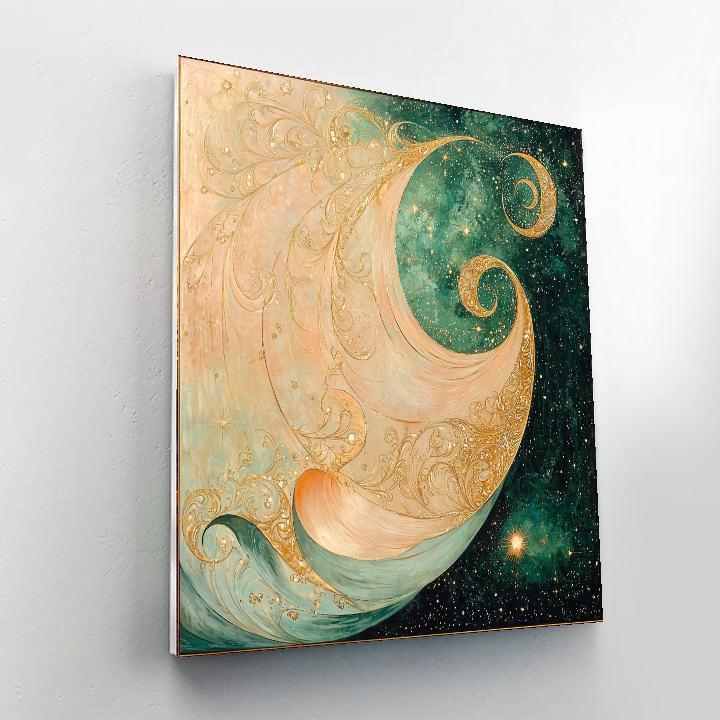 Alphonse Mucha Inspired Celestial Harmony Reverie  Painting By Numbers Kit