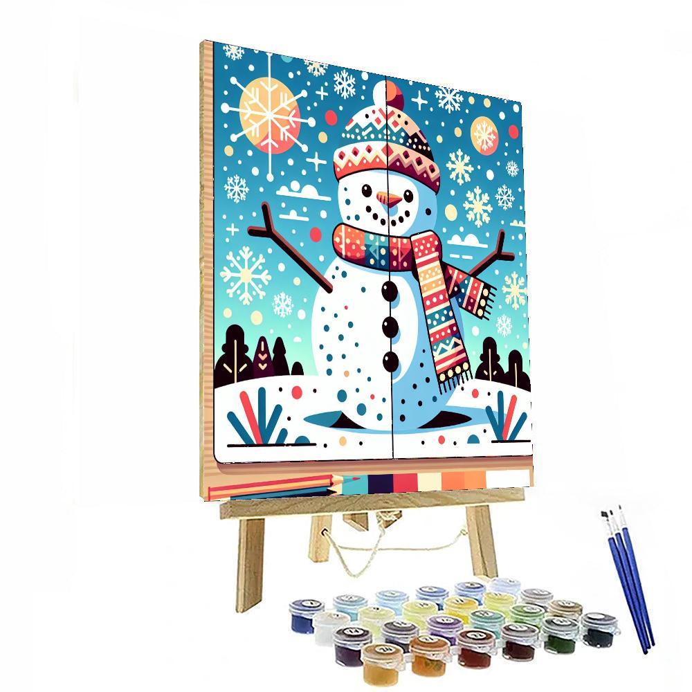 Caring Snowman DIY Paint By Numbers