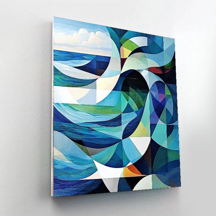 Pablo Picasso Inspired Cubist Ocean Waves  Painting By Numbers Kit