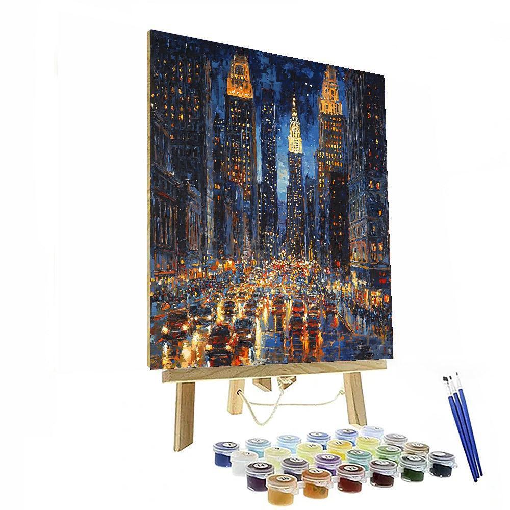 Childe Hassam Inspired Glistening City Nights  Painting By Numbers Kit