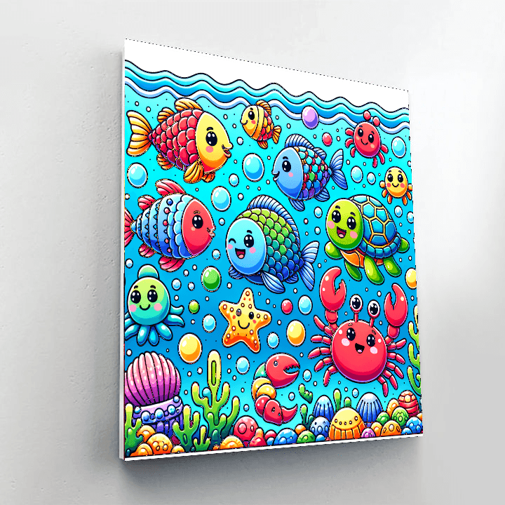 Jubilant Sea Creatures Painting By Numbers Kit