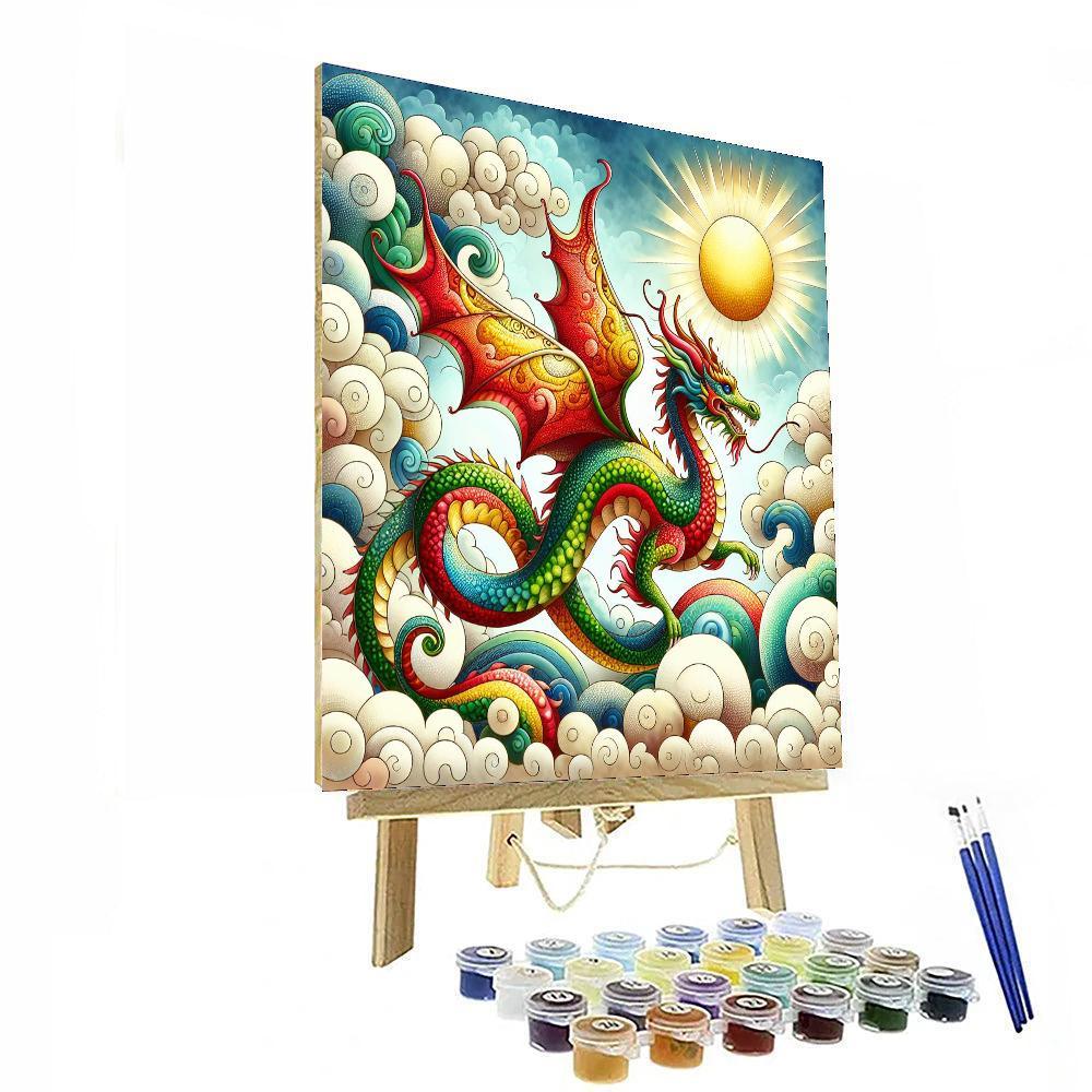 Enchanting Dragon In Flight Paint By Numbers