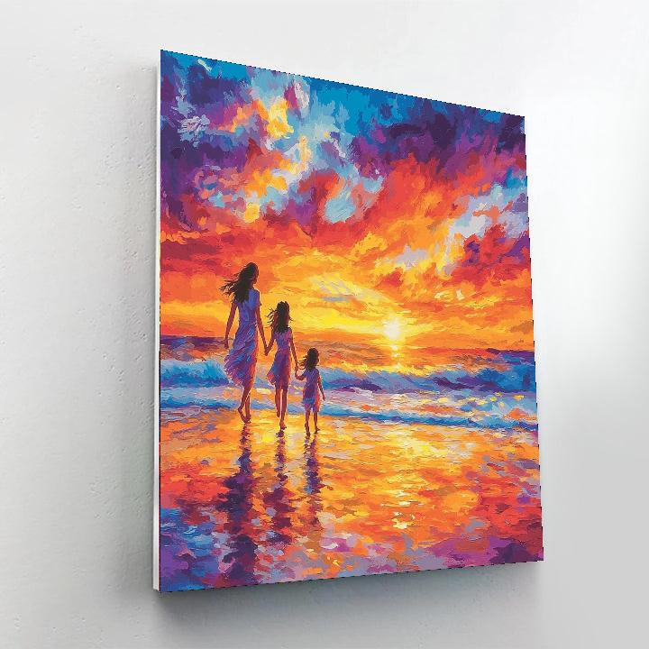 Holding Hands On A Sunset Beach Numbered Painting Kits
