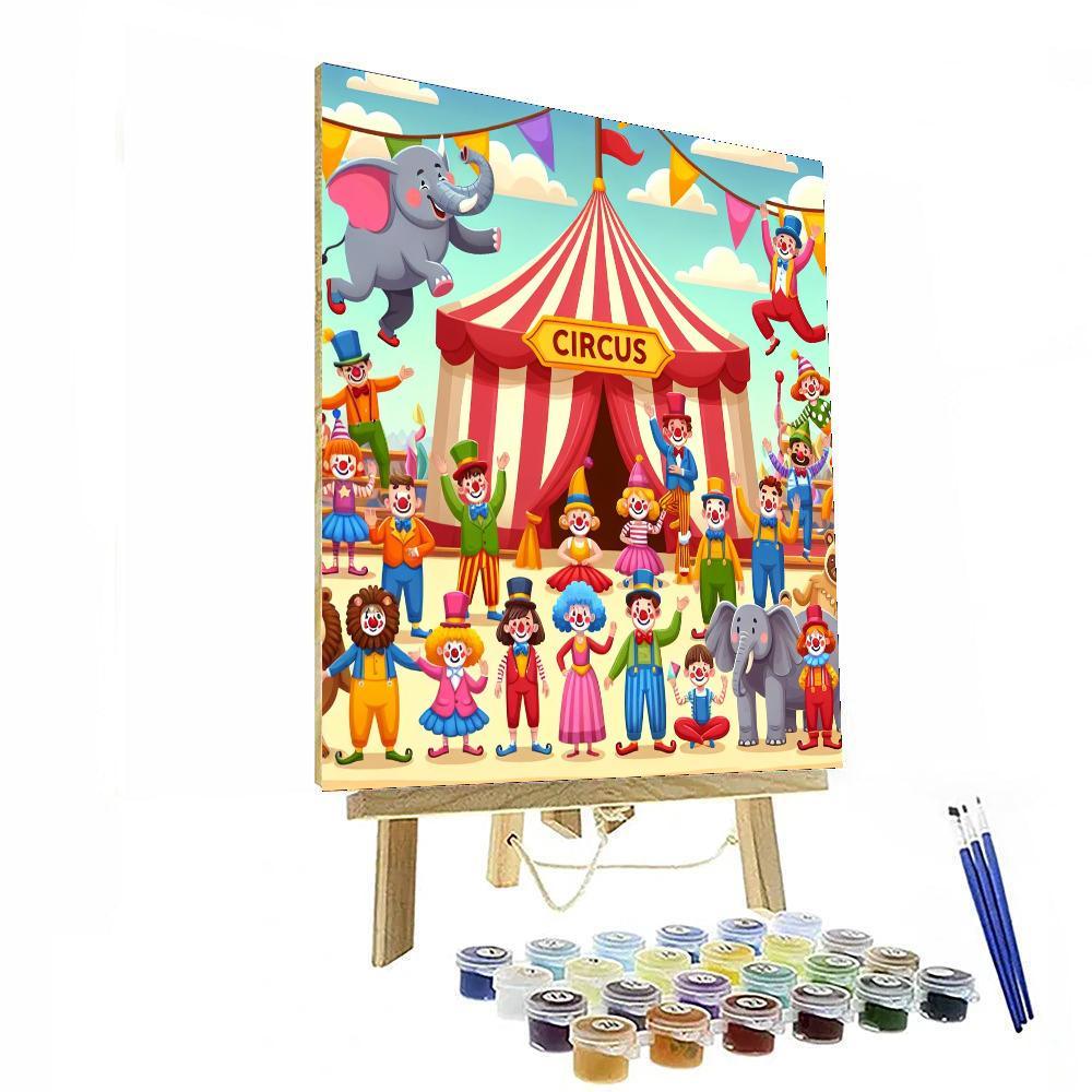 Circus Fun With Clowns And Acrobats Paint By Number