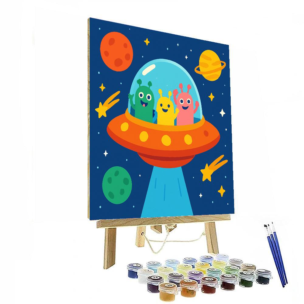 Cosmic Journey With Aliens Painting By Numbers Kit