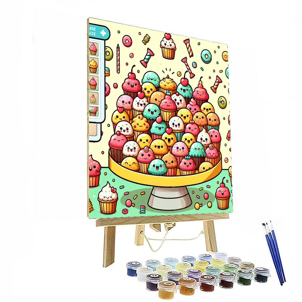 Cheery Cupcakes Paint By Numbers Art