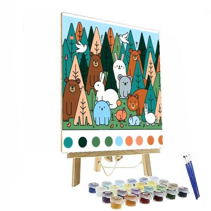 Furry Friends Forest Paint By Numbers Art