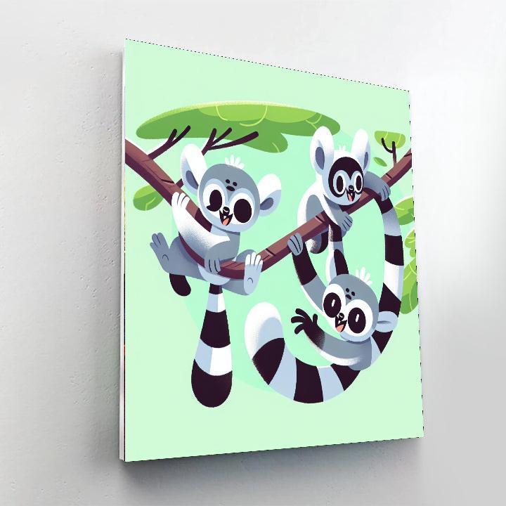 Lively Lemur Playtime Numbered Painting Kits