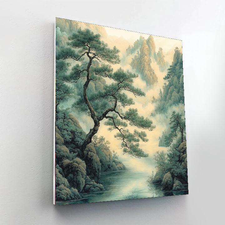 Zhao Mengfu Inspired Whispers Of Wind Through Pines  Paint By Number