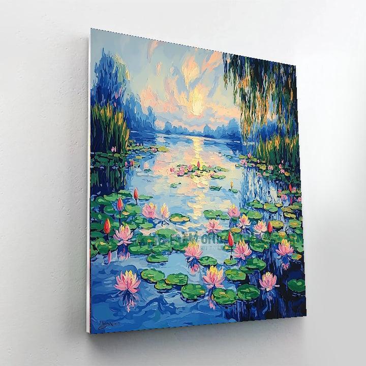 Claude Monet Inspired Ethereal Water Lily Serenity  Paint By Numbers