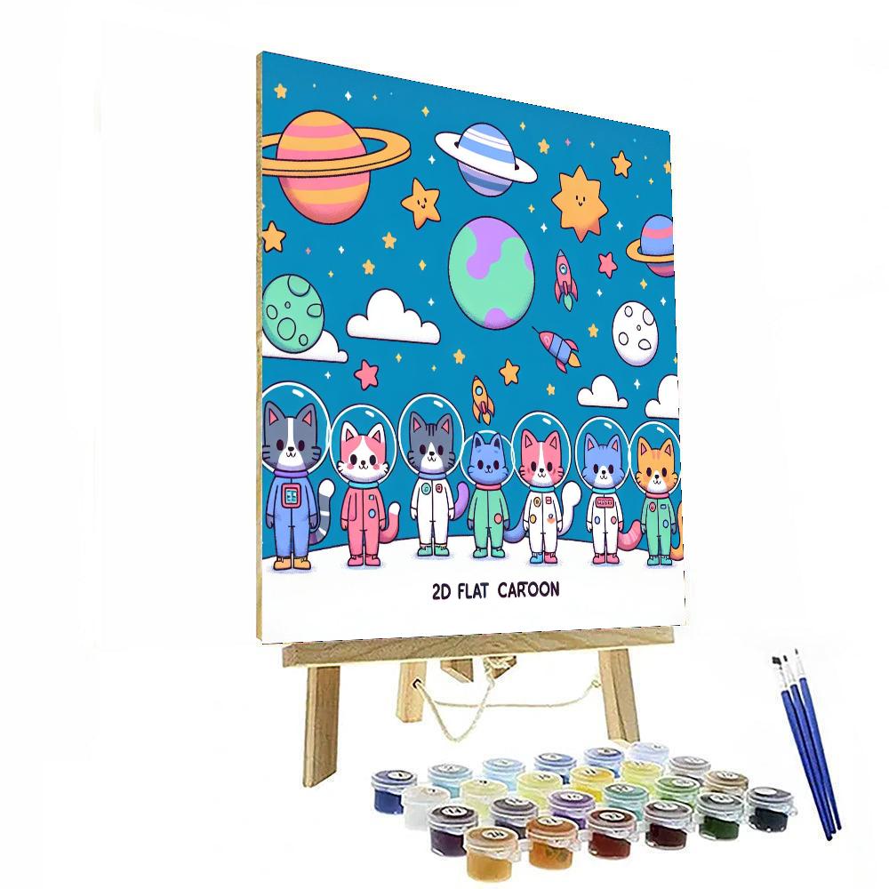 Space Invader Cats Numbered Painting Kits