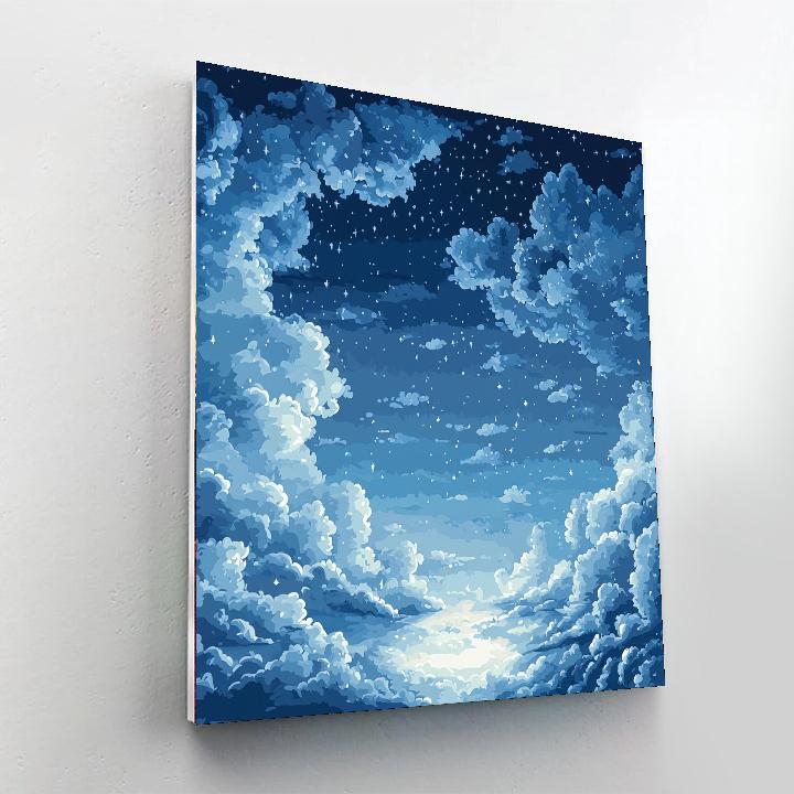 Zhao Mengfu Inspired Tranquil Nights Under The Stars  Paint By Color