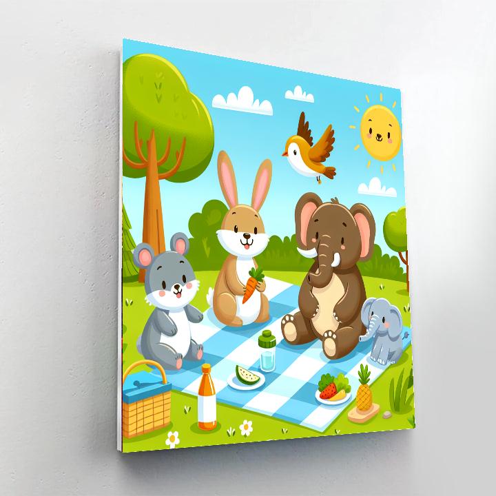 Playful Pals Picnic Paint By Color